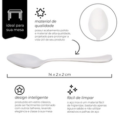 Colher de Sobremesa Mimo em Aço Inox Mimo Style