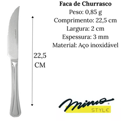 Faca Churrasco Mimo Aço Inox Mimo Style