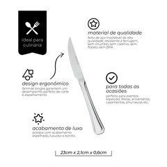 Faca Churrasco Mimo Aço Inox Mimo Style