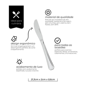 Faca de Mesa Mimo em Aço Inox Mimo Style