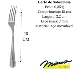 Garfo de Sobremesa Mimo em Aço Inox - A Gourmet