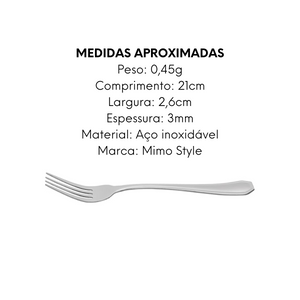 Garfo de Mesa em Aço Inox Mimo Mimo Style