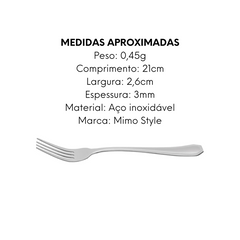 Garfo de Mesa em Aço Inox Mimo Mimo Style