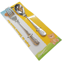 Jogo de Talheres Garfo e Colher Infantis Bear Mimo Style