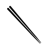 Kit 1 Par Hashi de Melamina Preto Mimo Style