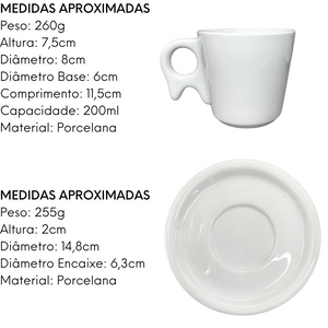 Xicara de Chá de Porcelana ATLAS