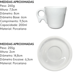 Xicara de Chá de Porcelana ATLAS