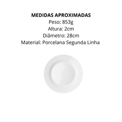 Kit 50 Prato Raso Bianco Flat 28cm Com Sua Marca - A Gourmet