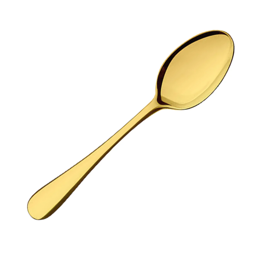 Colher Sobremesa Elite 18,2cm Cor Ouro Aço Inox Pesado Gourmet Mix