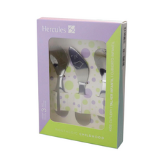Conjunto 3 Talheres Infantil Inox Hercules Nostalgic Caixa Hercules