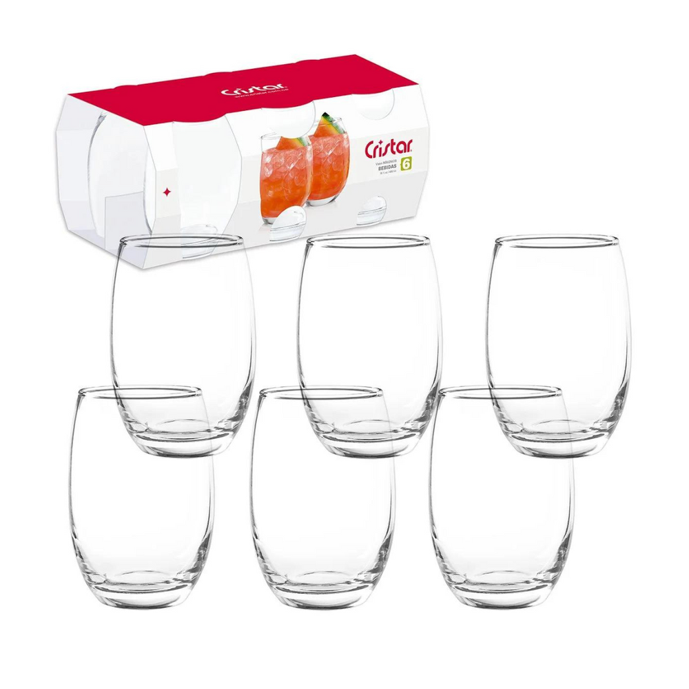 Copo de Vidro Alto Mikonos Long Drink de Vidro 460ml Class Home