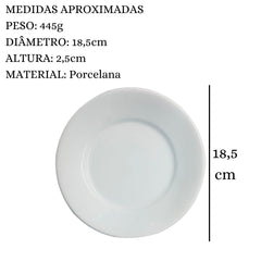 Prato de Sobremesa Baru em Porcelana Segunda Linha ATLAS