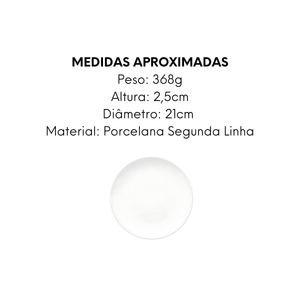 Prato Sobremesa Coup Bianco 21cm - A Gourmet
