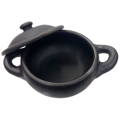 Panela de Barro Preto Capixaba N6 Com Tampa 9,5L Artesanato Vilas Boa