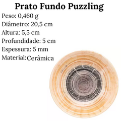 Prato Fundo Puzzling Oxford de Porcelana Oxford