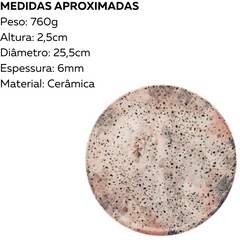 Prato Raso Terrazzo 26cm de Cerâmica Oxford