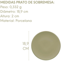 Prato Sobremesa Oliva de Porcelana Oxford Oxford