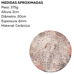 Conjunto de 6 Prato de Sobremesa Ceramica Terrazo - A Gourmet