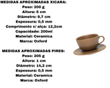 Xicara De Chá C/ Pires Oxford Unni Avelã Ceramica
