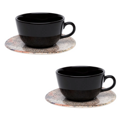 Xicara de Chá Com Pires Terrazzo de 200ml Oxford