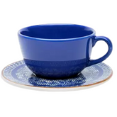 XIcara Chá 200ml C/ Pires Jeans Oxford