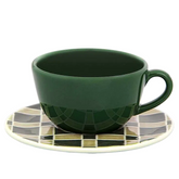 Xicara de Chá Com Pires Unni Piastrella 200ml de Porcelana Oxford