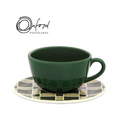 Xicara de Chá Com Pires Unni Piastrella 200ml de Porcelana Oxford