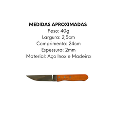 Faca Para Churrasco Aço Inox e Madeira GZT