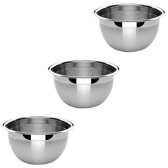 Tigela Bowl em Aço Inox Reforçado 20cm Grande Baccani