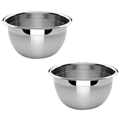 Tigela Bowl de Aço Inox 22cm Profissional Confeitaria Baccani