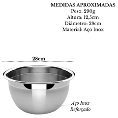 Tigela Bowl em Aço inox 28cm Baccani