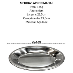 Travessa Funda Grande De Aço Inox 30cm em Aço Inox Baccani