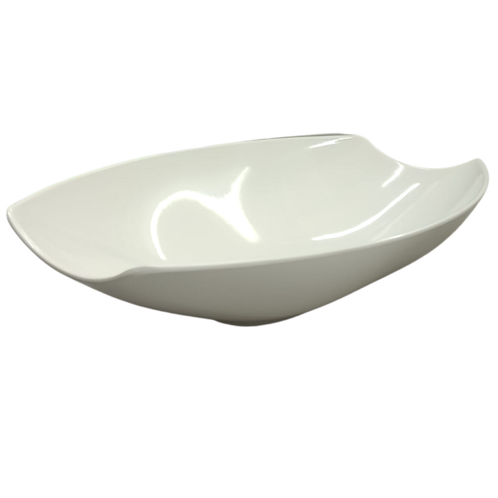Travessa Oval Curvada Branca Melamina Bestfer