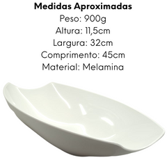 Travessa Oval Curvada Branca Melamina Bestfer