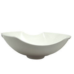 Travessa Oval Curvada Branca Melamina Bestfer