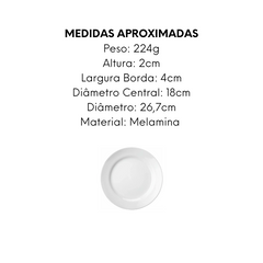 Prato Raso Redondo de Melamina - A Gourmet