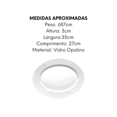 Prato Oval Ebro de Vidro Opalino Day Home
