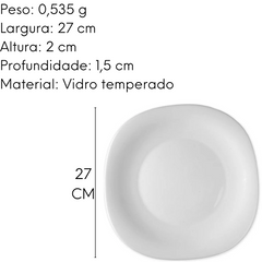 Prato Raso Parma em Vidro Temperado 27cm Day Home