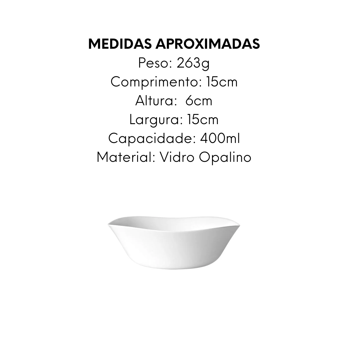 Saladeira Parma de 15cm Vidro Opalino Day Home