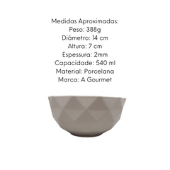 Tigela Porcelana Bowl Bege 540ml Etilux