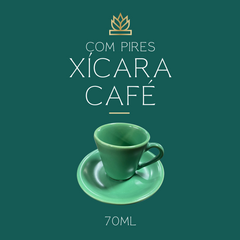 Xicara de Café Com Pires Verde - A Gourmet