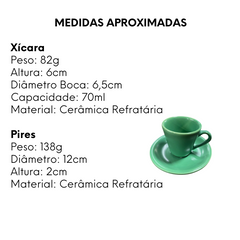Xicara de Café Com Pires Verde - A Gourmet