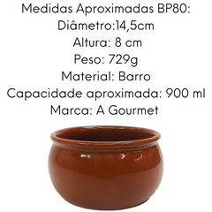 Cumbuca Alta N80 de Barro Com 14cm Bela Porcelana