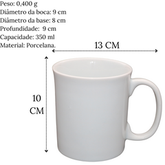 Caneca Francesa 350ml Porcelana BelaVista
