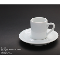 Mini Xicara de Café 60ml C/ Pires em Porcelana BelaVista