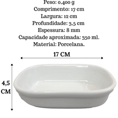 Travessa Retangular em Porcelana 350ml BelaVista