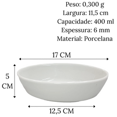 Travessa Oval em Porcelana 400ml BelaVista