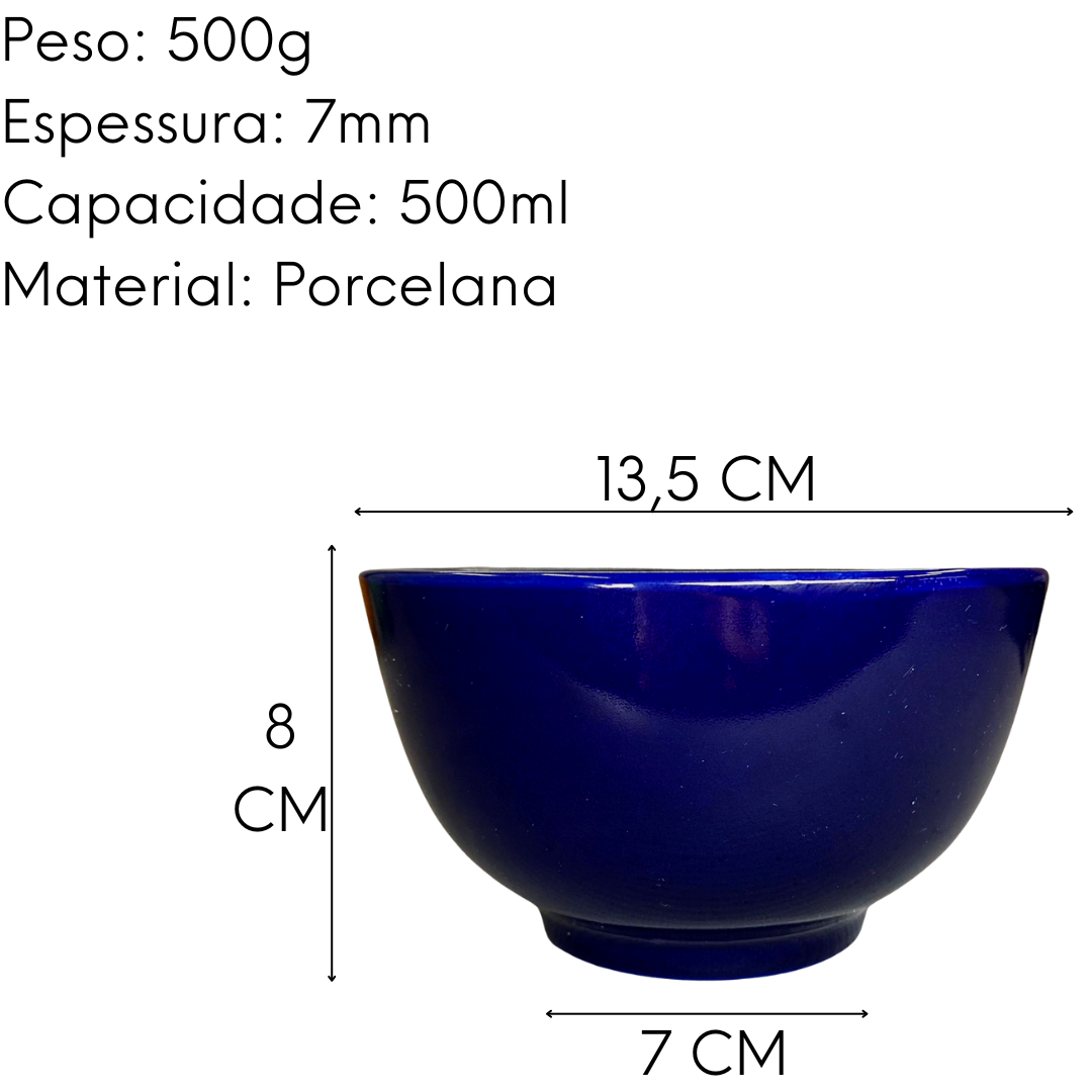 Tigela em Porcelana Japonesa Azul 500ml BelaVista