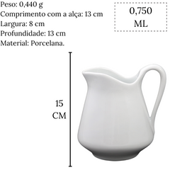 Jarra Leiteira em Porcelana 750ml BelaVista