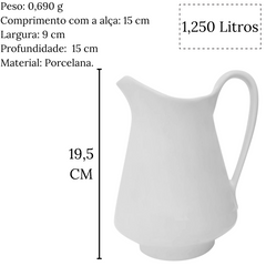 Jarra Leiteira em Porcelana 1,250ml BelaVista
